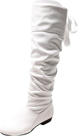 Generic TYUIOP Safety Boots Size 9 Leather Ankle Boots for Women Over Knee Black Work Shoes Women Over Knee high Nude high Steel Toe Weight Wellies Chunky Hee