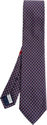 Ferragamo Barzio Stropdas - Heren - Stropdassen - Blauw - ONE Size - Accessoires