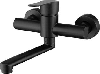 OEM Grifo De Cocina Mural, Mezclador De Fregadero De Acero Inoxidable 304, Grifo De Fregadero Giratorio De 360&deg;, Color Negro