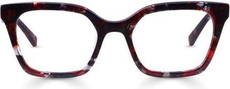 Eyebobs Overlook 50mm Cat Eye Reading Glasses in Ruby Mosaic at Nordstrom, Size +1.75