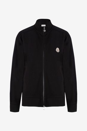 Moncler Sweatjacke aus Jersey und Strick mit Stehkragen