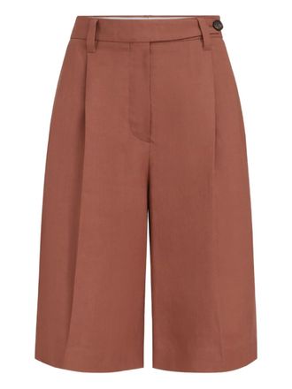 Brunello Cucinelli monili-detail concealed-fastening shorts - Orange