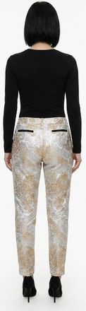 Dolce & Gabbana Black & White Striped Sequin Trousers - Multicolor