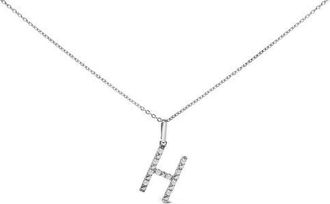House of Brilliance Sterling Silver Diamond Accent A-Z Initial Pendant Necklace in Sterling Silver |H at Nordstrom