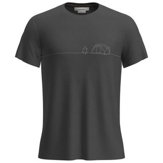 Icebreaker Merino Core S/S Tee Single Line Camp Funktionsshirt f&uuml;r Herren | grau