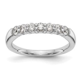 Diamond2Deal 14k White Gold Lab Grown Diamond 7-Stone Band Ring 0.8Ct Clarity- VS Color- G-H