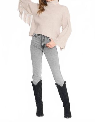4SI3NNA Winston Fringe Sweater In Beige