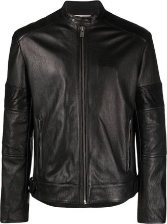 Zadig&Voltaire Lean zip-up leather biker jacket - unisex - Lamb Skin/Cotton/Polyester - S - Black