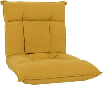 Hhg Nunca usado] Sillón de suelo HHG 909, sillón reclinable cojín de suelo sofá plegable 6 posiciones reclinable, estructura robusta terciopelo, amarillo