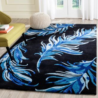 Safavieh Allure Hand Made Area Rug, Black / Blue Contemporary Style Non-Shedding