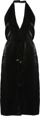 Áeron Seraphine belted midi dress - women - Polyester/FSC Viscose - 38 - Black