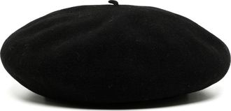 Chanel 1998 logo-embroidered wool beret - women - Wool - One Size - Black