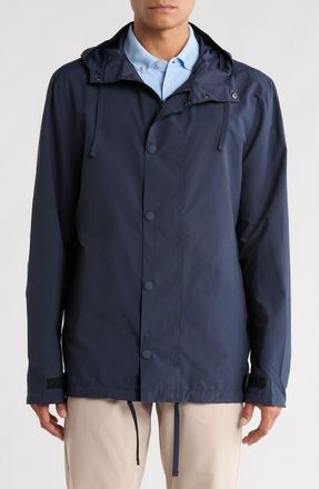 Barbour Quay Water Resistant Hooded Jacket in Navy/Bleached Pine at Nordstrom Rack, Size X-Large