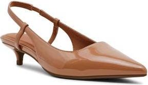 Anne Klein Shorty Slingback Pump in Mocha Mousse Patent at Nordstrom Rack, Size 9.5