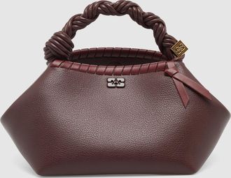 Ganni Sac Bou Small Tress&eacute; Bitter Chocolate