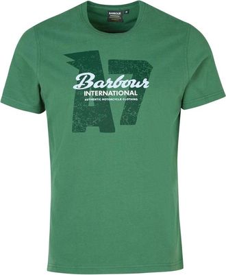 Barbour Grafische Print Racing Green T-Shirt - Heren - T-shirts - Groen - L - Katoen - Tops