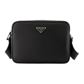 Prada Zwarte Schoudertas Herfst-Winter 2025 - Heren - Schoudertassen - Zwart - ONE Size - Leer - Tassen