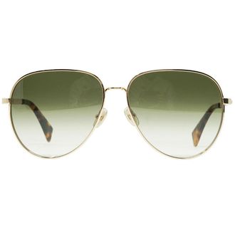 Lanvin Mens Gradient Green Lens Gold Sunglasses - One Size