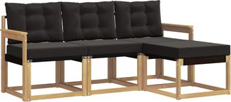 vidaXL Conjunto De Sof&aacute;s De Exterior 4 Uds. Blanco Y Negro Vidaxl