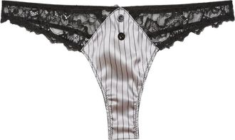 Fleur du Mal Tanga gessato in pizzo - Bianco