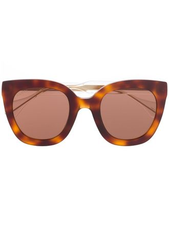 Gucci Occhiali da sole cat-eye oversize - Marrone