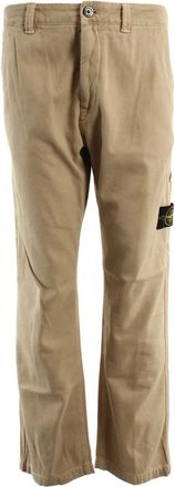 Stone Island Panama Katoenen Broek - Heren - Chinos - Beige - W34 - Katoen - Broeken
