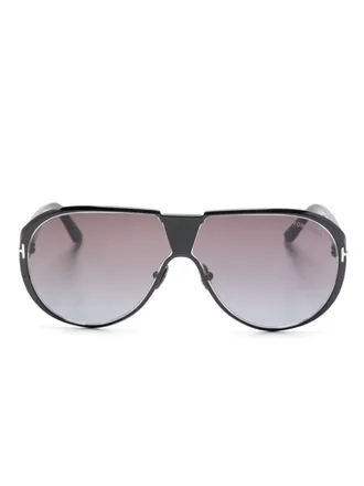 Tom Ford Eyewear Vicenzo pilot-frame sunglasses - men - Metal - 64 - Black
