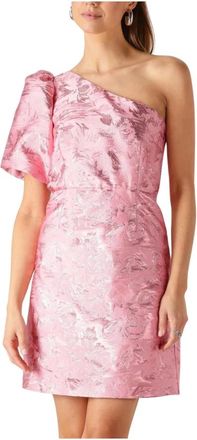 Freebird by Steven Roze Lurex Mini Jurk - Dames - Feestkleedjes - Roze - M - Kleedjes
