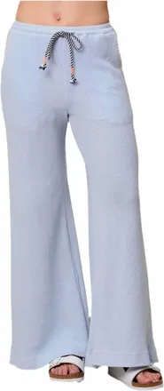 Sundry Mesh Wide Leg Pants In Chambray