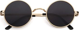 CGID E01 Small Retro Vintage Style Round Metal Circle Polarized Sunglasses for Women and Men