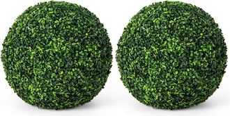 Costway Costway - Planta Artificial De Bolas Topiarias De 2 Piezas, Bola De Boj De Imitaci&oacute;n De 48 Cm, Esferas Decorativas Resistente A Uv, Planta De Bola Dec