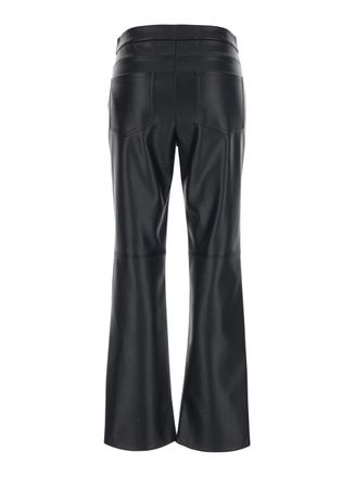 Max Mara Womens Pants, Black Ecoleather Polyester Trousers