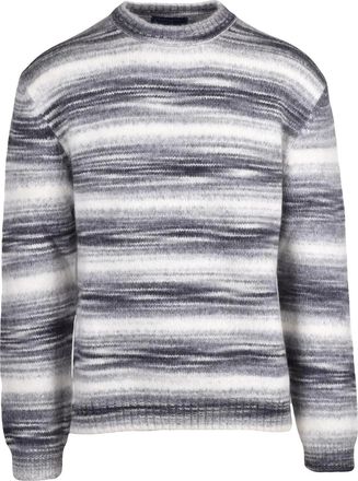 Daniele Fiesoli Crewneck Sweater With Gradient Stripe Design And Ribbed Details