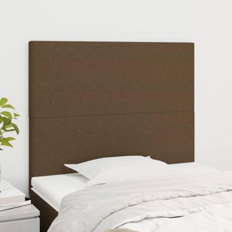 vidaXL Cabeceros 2 Unidades De Tela Marr&oacute;n Oscuro 80x5x78/88 Cm Vidaxl