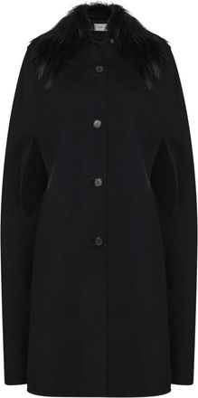 Fendi Cape - Dames - Ponchos - Zwart - M - Wol - Jassen