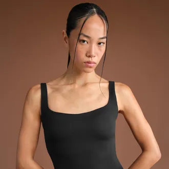 Nike Womens SKIMS Matte Square-Neck Tank Top in Black | TPTNK2728-OBD