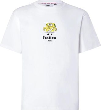 GCDS Katoenen T-shirt - Heren - T-shirts - Wit - M - Katoen - Tops