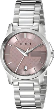 Gucci Womens G-Timeless YA126524 Ladies Watch with Pink Dial Stainless Steel - One Size