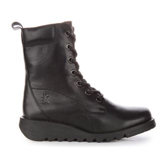 FLY London Lace-up Boots, female, Black, 4 UK, Silf015 Lace-up Boots