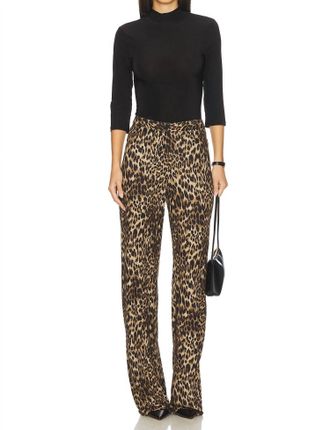 Nili Lotan Kiana Jersey Pant In Vintage Leopard Print
