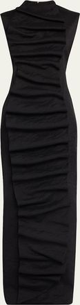 A.W.A.K.E. Ruffled Bib Maxi Dress