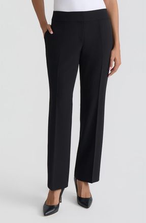 Kasper Ava Stretch Crepe Bootcut Pants in Black at Nordstrom, Size 12