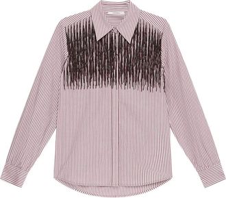 Maliparmi Camicia a righe con paillettes - Rosso