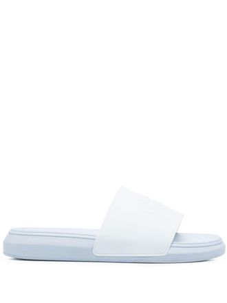 Alexander McQueen Sandali slides con cinturino singolo - Blu