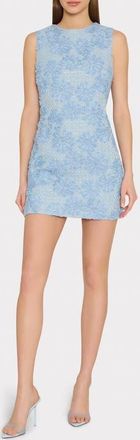 Milly Ivette Tweed Floral Appliqu&eacute; Shift Minidress in Light Blue at Nordstrom, Size 12