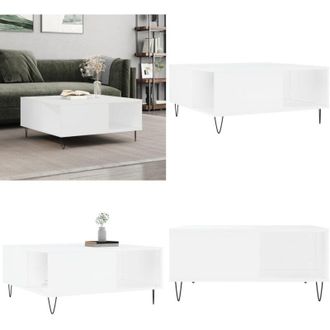 vidaXL Tavolino da Salotto Bianco 80x80x36,5 cm in Legno Multistrato - Tavolino in legno - Tavolino da salotto in legno multistrato