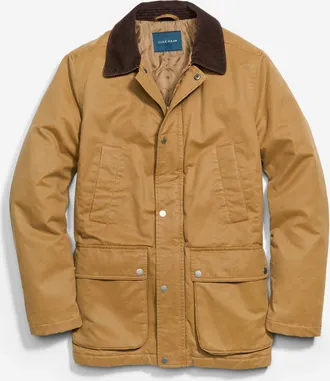 Cole Haan Mens Coated Cotton Rain Jacket - Beige Size XXL