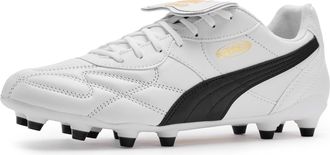 Puma Puma Mens King Top Firm, Artificial Ground Soccer Cleats, White/Black, 9.5