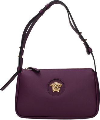 Versace Purple Leather Shoulder Womens Bag