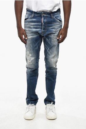 Dsquared2 Distressed-Effect Jeans COOL GUY with Exposed Stitching 17cm size 48
